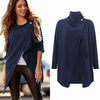 Women Solid Loose Knitted Cardigan Irregular Shawl Coat Jacket Sweater Top