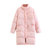 Women Winter New Candy Color Stand Collar Loose Bread Coat