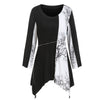 Plus Size Handkerchief Contrast Color Tree Print Halloween T Shirt