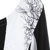 Plus Size Handkerchief Contrast Color Tree Print Halloween T Shirt