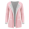 Cuffed Sleeves Heathered Pokcets Cardigan