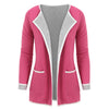 Cuffed Sleeves Heathered Pokcets Cardigan