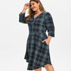 Plus Size Plaid Button Through Dress