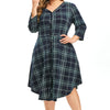 Plus Size Plaid Button Through Dress