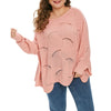 Plus  Size Open Stitch Chunky Tunic Sweater
