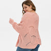 Plus  Size Open Stitch Chunky Tunic Sweater