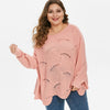 Plus  Size Open Stitch Chunky Tunic Sweater