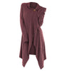 One Buttoned Overlap Asymmetrical Longline Plus Size Top