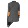 Ribbed Elbow Patch Draped Jacket