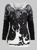 Christmas Elk Snowflake Tee and Lace Tank Top Set