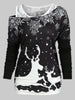 Christmas Elk Snowflake Tee and Lace Tank Top Set