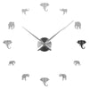 Creative DIY Wall Clock Frameless Animals Elephant Large Home Decoration