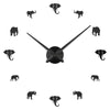 Creative DIY Wall Clock Frameless Animals Elephant Large Home Decoration