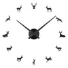 Creative DIY Animals Elk Wall Clock Frameless Home Decoration