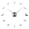 Creative DIY Animals Elk Wall Clock Frameless Home Decoration