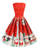 Santa Claus Snowflake Reindeer Christmas A Line Dress