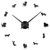 Creative DIY Wall Clock Frameless Animals Dog Home Decoration