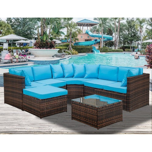 5-Piece Furniture Set Outdoor Sectional Conversation Set with Soft Cushions