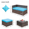 5-Piece Furniture Set Outdoor Sectional Conversation Set with Soft Cushions