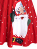 Off The Shoulder Plaid Santa Claus Print Christmas Dress