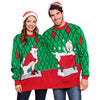 Siamese Christmas Sweater Pullover Round Neck Long Sleeve