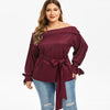Plus Size Off The Shoulder Self Tie Blouse