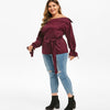 Plus Size Off The Shoulder Self Tie Blouse