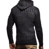 Cable Knit Button Pullover Hooded Sweater