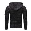 Cable Knit Button Pullover Hooded Sweater