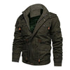 Faux Fur Lined Waist Drawstring Cargo Jacket