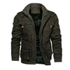 Faux Fur Lined Waist Drawstring Cargo Jacket