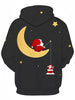 Santa Claus Moon Printed Hoodie