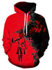 Halloween Blood Girl Printed Splash Ink Hoodie