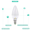 LED Candle Bulb High Brightness Light C37 5W E14 Lamp Holder for Home Lighting 6Pcs