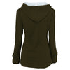 Female Coat Thick Horn Button Hooded Cotton Blend Women Jacket