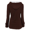 Female Coat Thick Horn Button Hooded Cotton Blend Women Jacket