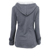 Female Coat Thick Horn Button Hooded Cotton Blend Women Jacket