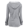 Female Coat Thick Horn Button Hooded Cotton Blend Women Jacket