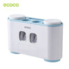 ecoco Wall-mounted Automatic Toothpaste Dispenser Toothbrush Holder with 4 Cups