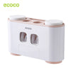 ecoco Wall-mounted Automatic Toothpaste Dispenser Toothbrush Holder with 4 Cups