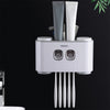 ecoco Wall-mounted Automatic Toothpaste Dispenser Toothbrush Holder with 4 Cups