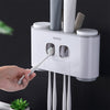 ecoco Wall-mounted Automatic Toothpaste Dispenser Toothbrush Holder with 4 Cups