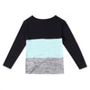 Bat Sleeve Round Neck Loose Color Splice Women T-shirt
