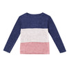 Bat Sleeve Round Neck Loose Color Splice Women T-shirt