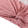 Bat Sleeve Round Neck Loose Color Splice Women T-shirt