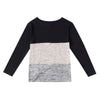 Bat Sleeve Round Neck Loose Color Splice Women T-shirt