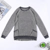 Color Splice Pockets Long Sleeve Round Collar Pullover Casual Women Sweatshirt