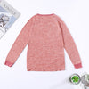 Color Splice Pockets Long Sleeve Round Collar Pullover Casual Women Sweatshirt