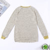 Color Splice Pockets Long Sleeve Round Collar Pullover Casual Women Sweatshirt