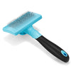 Sinypet M - 005 Pet Slicker Brush Soft Stainless Steel Bristles Rectangular Head with Clean Button